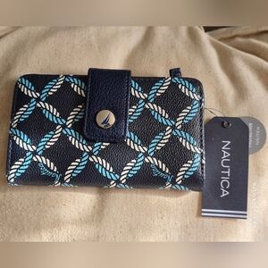 Nautica Money Manager Rope Wallet, compact bifold wallet with RFID block NWT